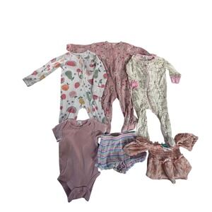 Baby Girl Clothes Bundle Rompers Bodysuit Shorts Top Outfit Set 3-6 months